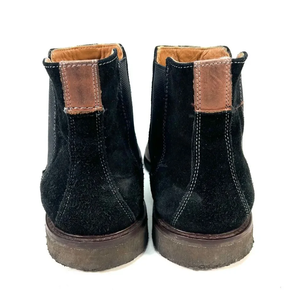 Johnston & Murphy Men's Chelsea Style Boot Size 9.5 Black Suede, MSRP $198